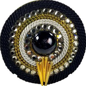 Charmant Art Deco Women's Belt Buckle Stylish Rope & Rhinestone 80s Clip Buckle